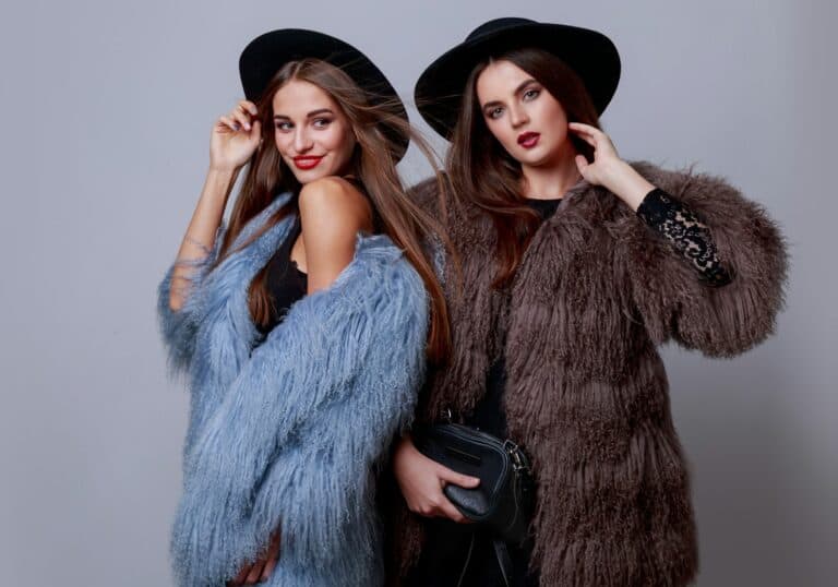 Fashion portrait of two elegant women